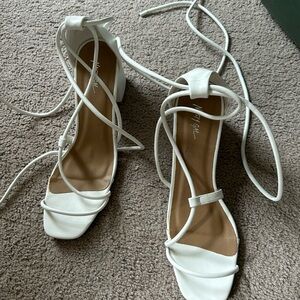 Nasty gal white lace up heels